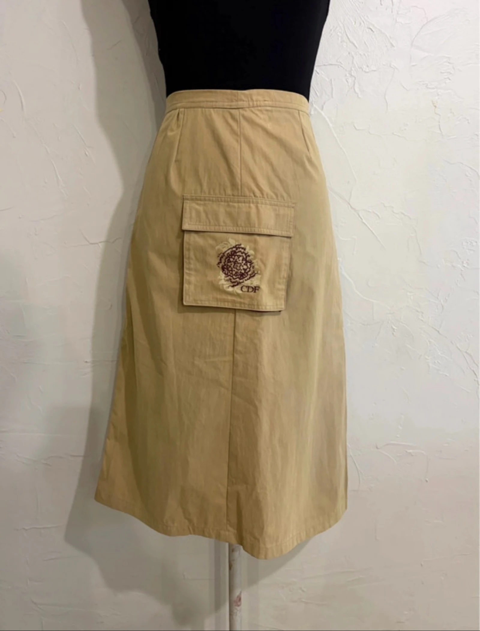 Falda beige vintage de talle alta talla 40 – photo 6